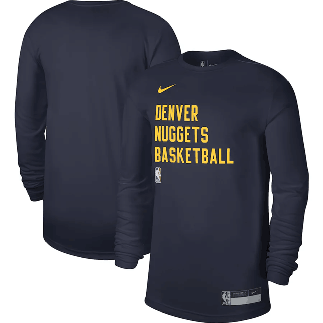 Men's Denver Nuggets Navy 2023/24 Legend On-Court Practice Long Sleeve T-Shirt